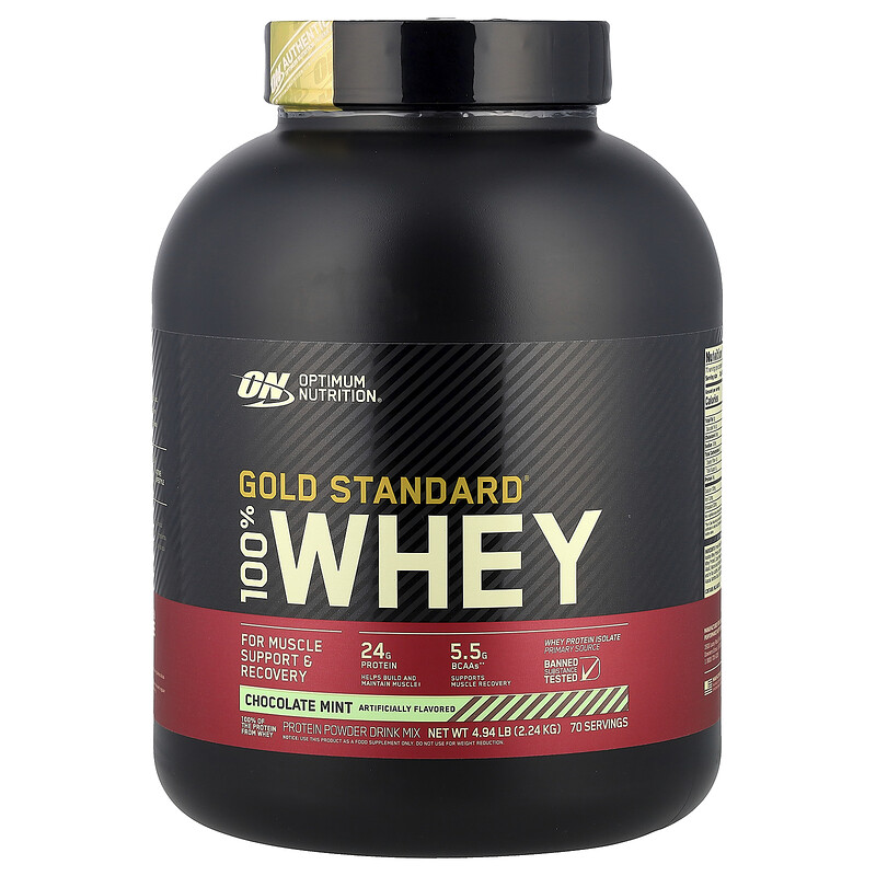 Optimum Nutrition, Gold Standard 100% Whey, шоколад и мята, 2,24 кг (4,94 фунта)
Optimum Nutrition, Gold Standard 100% Whey, шоколад и мята, 2,24 кг (4,94 фунта)