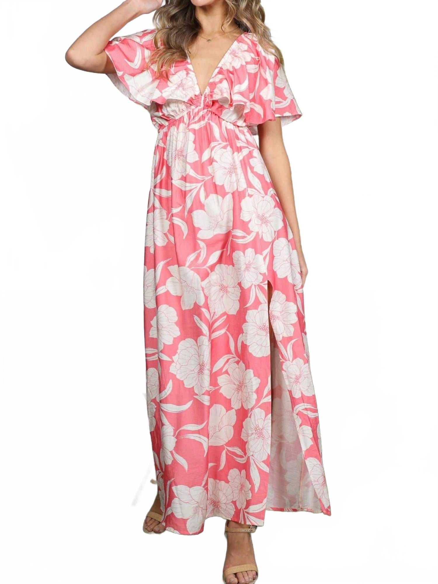 Платье макси с цветочным принтом, разрезом и пышными рукавами в коралловом цвете Vine & Love
Платье макси с цветочным принтом, разрезом и пышными рукавами в коралловом цвете Vine & Love