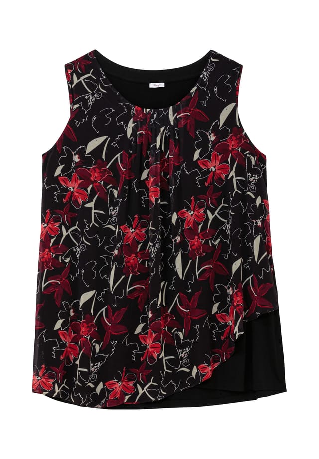 Двухслойная блузка сверху с шифоном Sheego, черный
Двухслойная блузка сверху с шифоном Sheego, черный