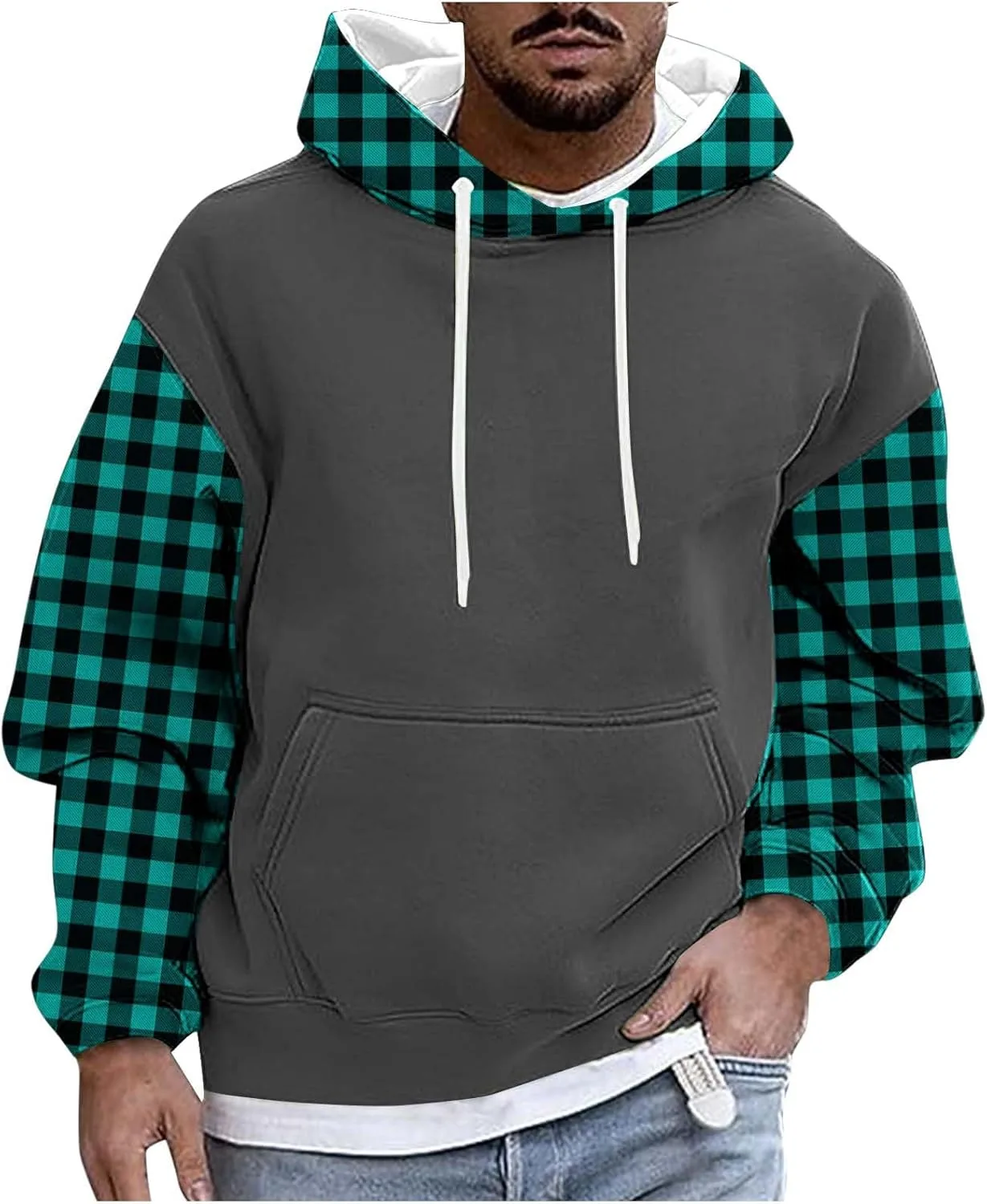 Мужской оверсайз худи с карманом
Мужской оверсайз худи с карманом