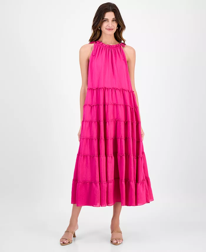 Женское многоярусное платье миди с оборками на горловине Robbie Bee, розовый
Женское многоярусное платье миди с оборками на горловине Robbie Bee, розовый