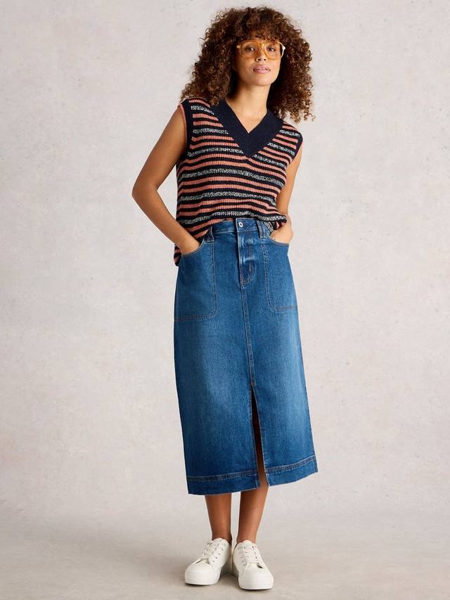 Юбка миди трапеция Tia из хлопковой смеси White Stuff
Юбка миди трапеция Tia из хлопковой смеси White Stuff