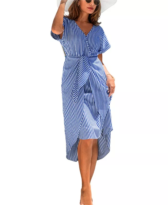 Женское пляжное платье-макси No Looking Back в полоску Cupshe, синий
Женское пляжное платье-макси No Looking Back в полоску Cupshe, синий