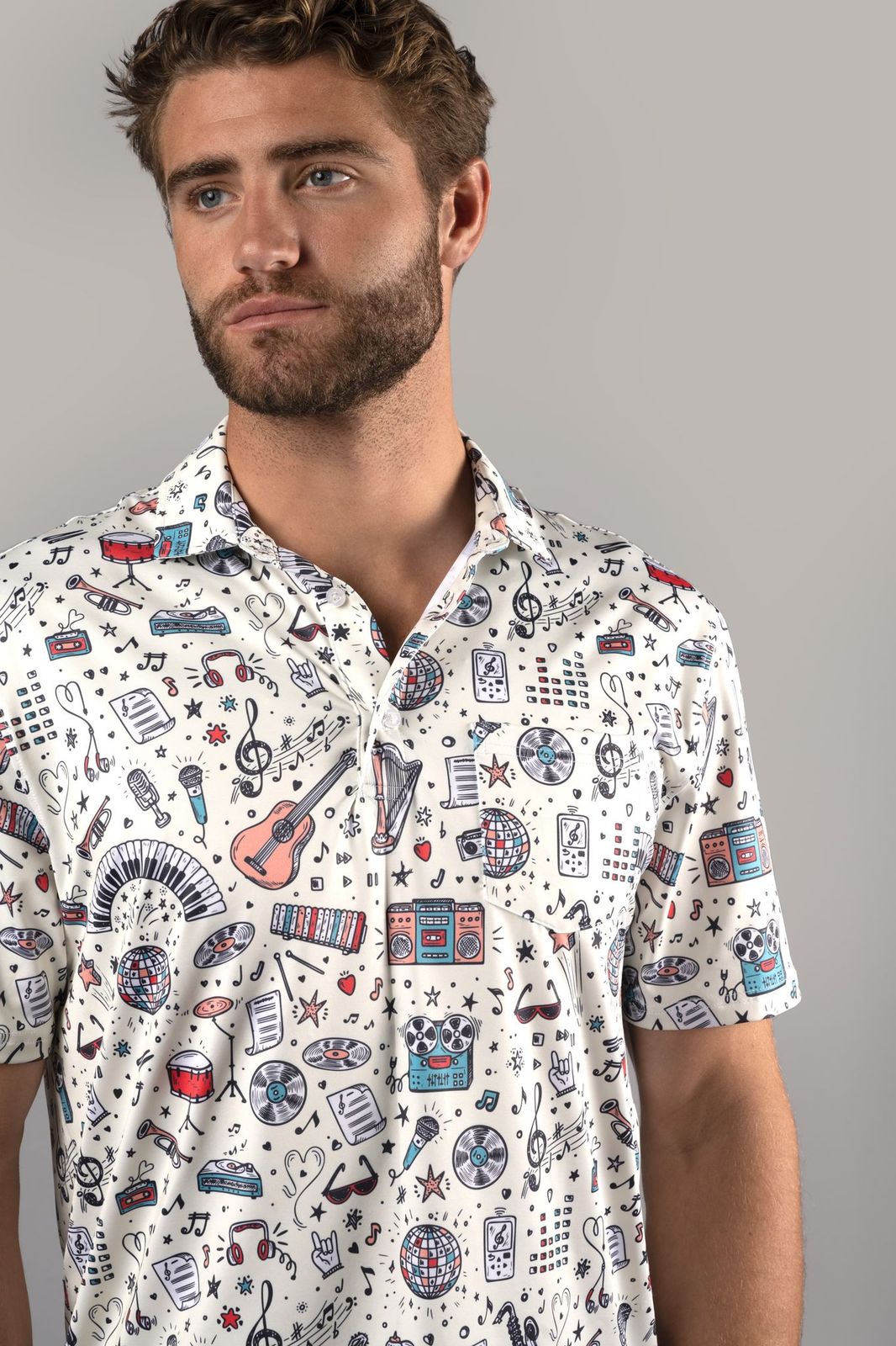 Рубашка поло с музыкальными нотами и инструментами American Heritage, цвет music
Рубашка поло с музыкальными нотами и инструментами American Heritage, цвет music