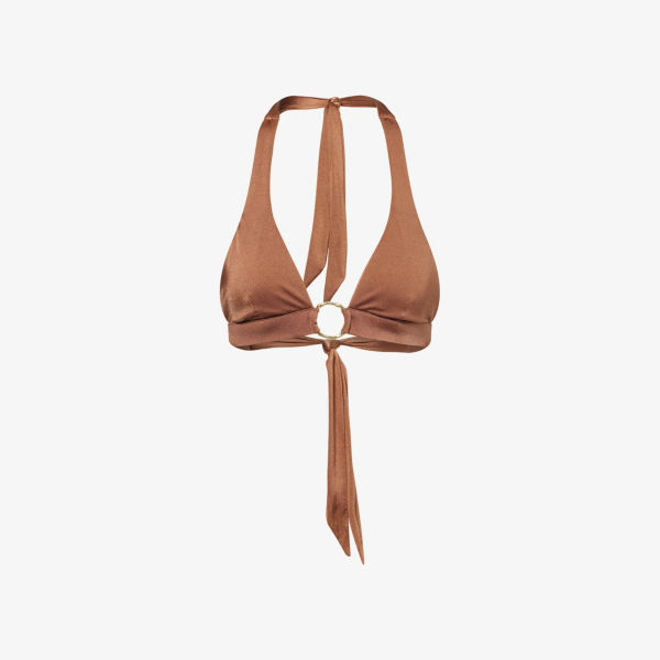 Топ бикини Heidi Klein Grasse на кольцах с бретелями-галстуком, коричневый
Топ бикини Heidi Klein Grasse на кольцах с бретелями-галстуком, коричневый