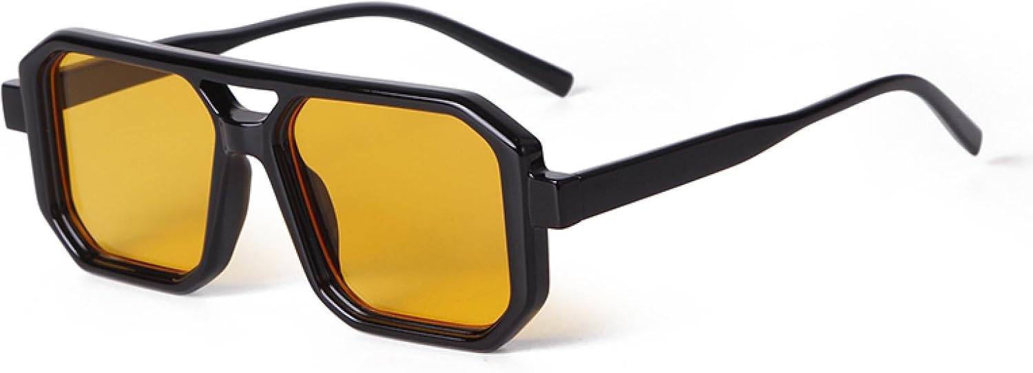 Винтажные квадратные солнцезащитные очки с двойной перемычкой для женщин и мужчин, черно-желтые, с линзами цвета "конфетный", защита от УФ-излучения UV400, ретро-очки для активного отдыха WNCKSQ, C3
Винтажные квадратные солнцезащитные очки с двойной перемычкой для женщин и мужчин, черно-желтые, с линзами цвета "конфетный", защита от УФ-излучения UV400, ретро-очки для активного отдыха WNCKSQ, C3