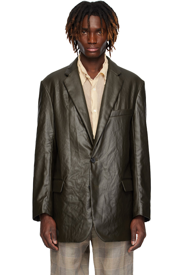 Пиджак с покрытием Dries Van Noten, хаки
Пиджак с покрытием Dries Van Noten, хаки