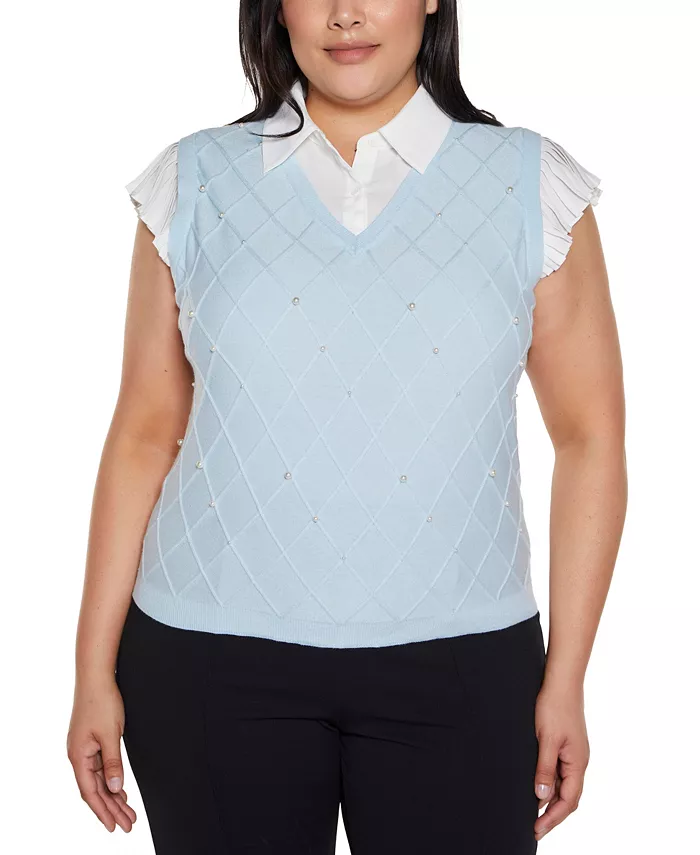 Большой размер, свитер с рукавами-крылышками и двумя рукавами Belldini, синий
Большой размер, свитер с рукавами-крылышками и двумя рукавами Belldini, синий