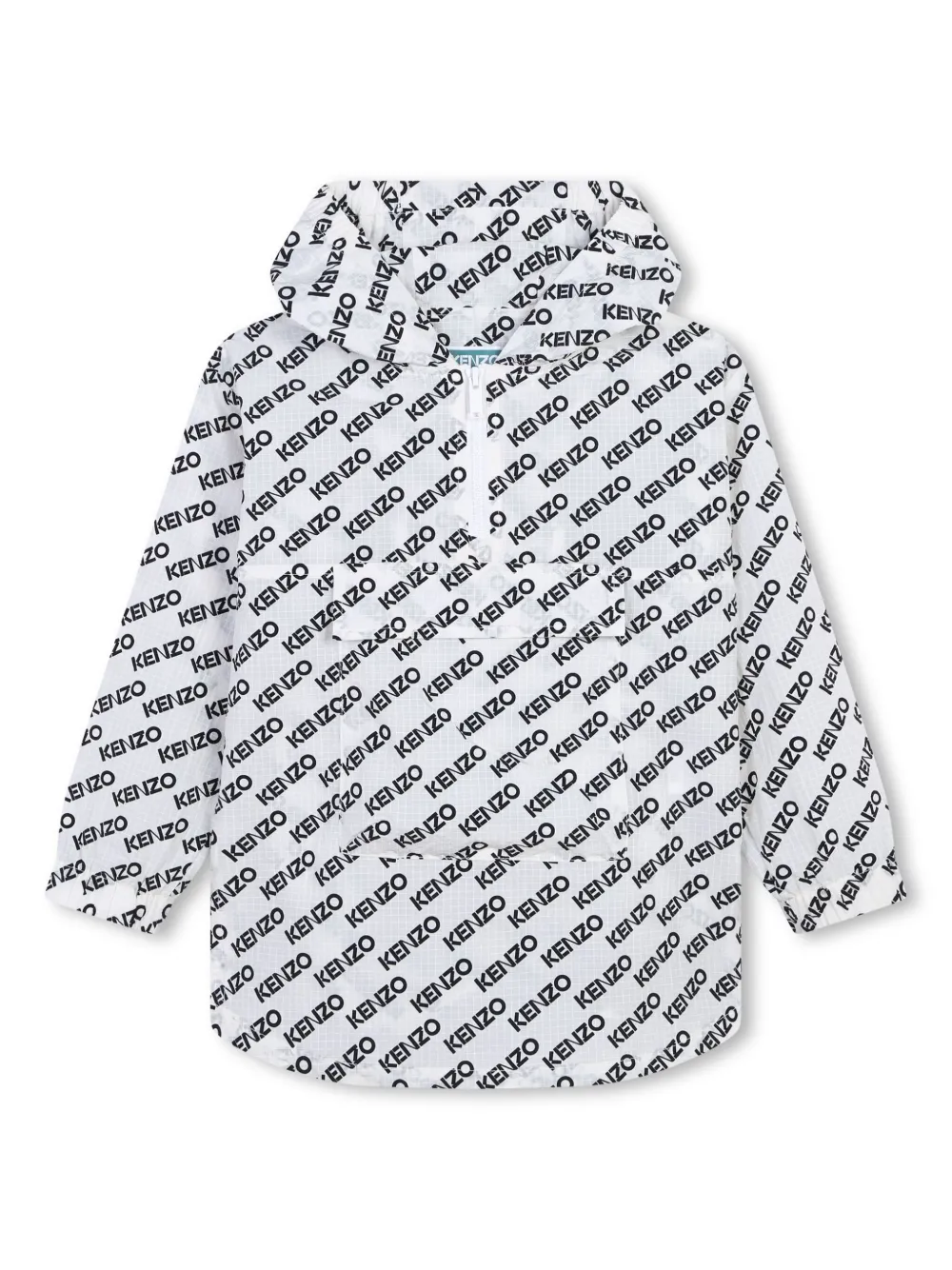 Ветровка из рипстопа с логотипом Kenzo Kids, белый 
Ветровка из рипстопа с логотипом Kenzo Kids, белый