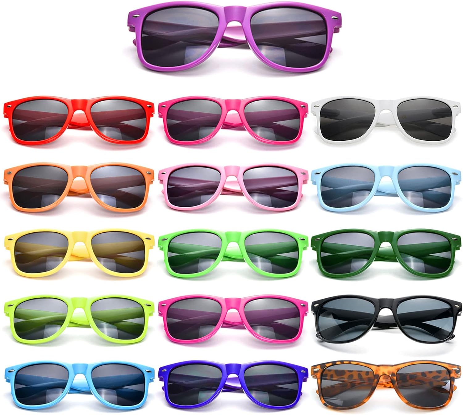 Солнцезащитные очки Matcheck, 8/16 штук, неоновые цвета, оптовая продажа, сувениры для вечеринок, ретро-классические очки, для дня рождения, бассейна, унисекс, для взрослых, 16 Color Frame/Grey Lens
Солнцезащитные очки Matcheck, 8/16 штук, неоновые цвета, оптовая продажа, сувениры для вечеринок, ретро-классические очки, для дня рождения, бассейна, унисекс, для взрослых, 16 Color Frame/Grey Lens