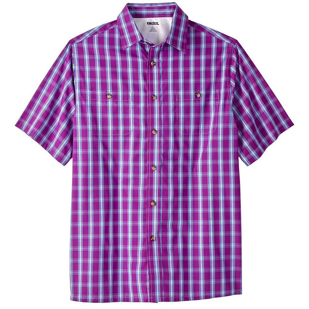 Мужская спортивная рубашка в клетку с короткими рукавами и короткими рукавами Kingразмера Big & Tall KingSize, цвет Dark Magenta Plaid
Мужская спортивная рубашка в клетку с короткими рукавами и короткими рукавами Kingразмера Big & Tall KingSize, цвет Dark Magenta Plaid