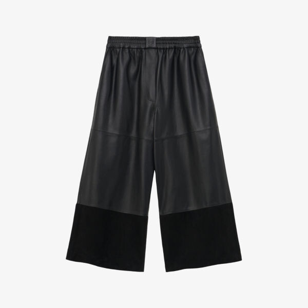 Укороченные широкие кожаные брюки Brand-Anagram Loewe, черный
Укороченные широкие кожаные брюки Brand-Anagram Loewe, черный