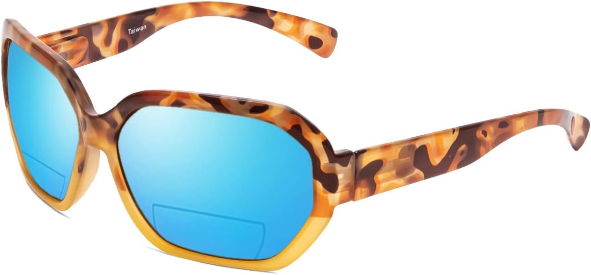 Женские солнцезащитные очки для чтения Calabria 644SB увеличенного размера с шестиугольными бифокальными линзами, поляризованными линзами, защитой от УФ-излучения и жестким футляром, Honey Polarized Blue Mirror
Женские солнцезащитные очки для чтения Calabria 644SB увеличенного размера с шестиугольными бифокальными линзами, поляризованными линзами, защитой от УФ-излучения и жестким футляром, Honey Polarized Blue Mirror