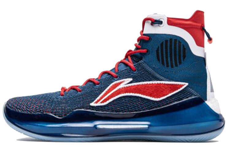 Баскетбольные кроссовки YuShuai 13 мужские высокие синие/красные Lining