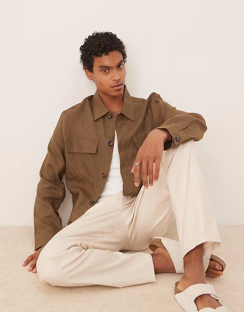 Льняная рубашка Mango коричневого цвета
Льняная рубашка Mango коричневого цвета
