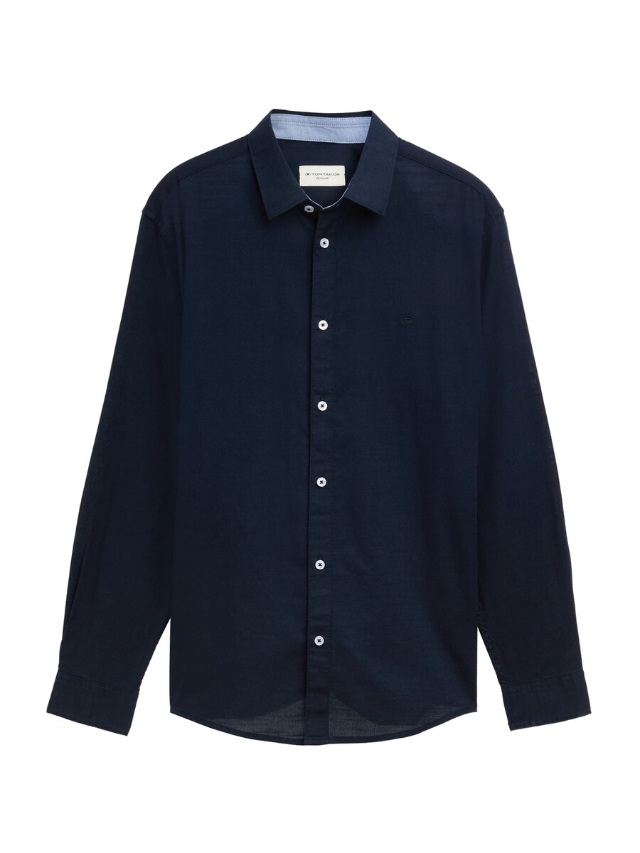 Рубашка обычного кроя на пуговицах TOM TAILOR, морской синий 
Рубашка обычного кроя на пуговицах TOM TAILOR, морской синий
