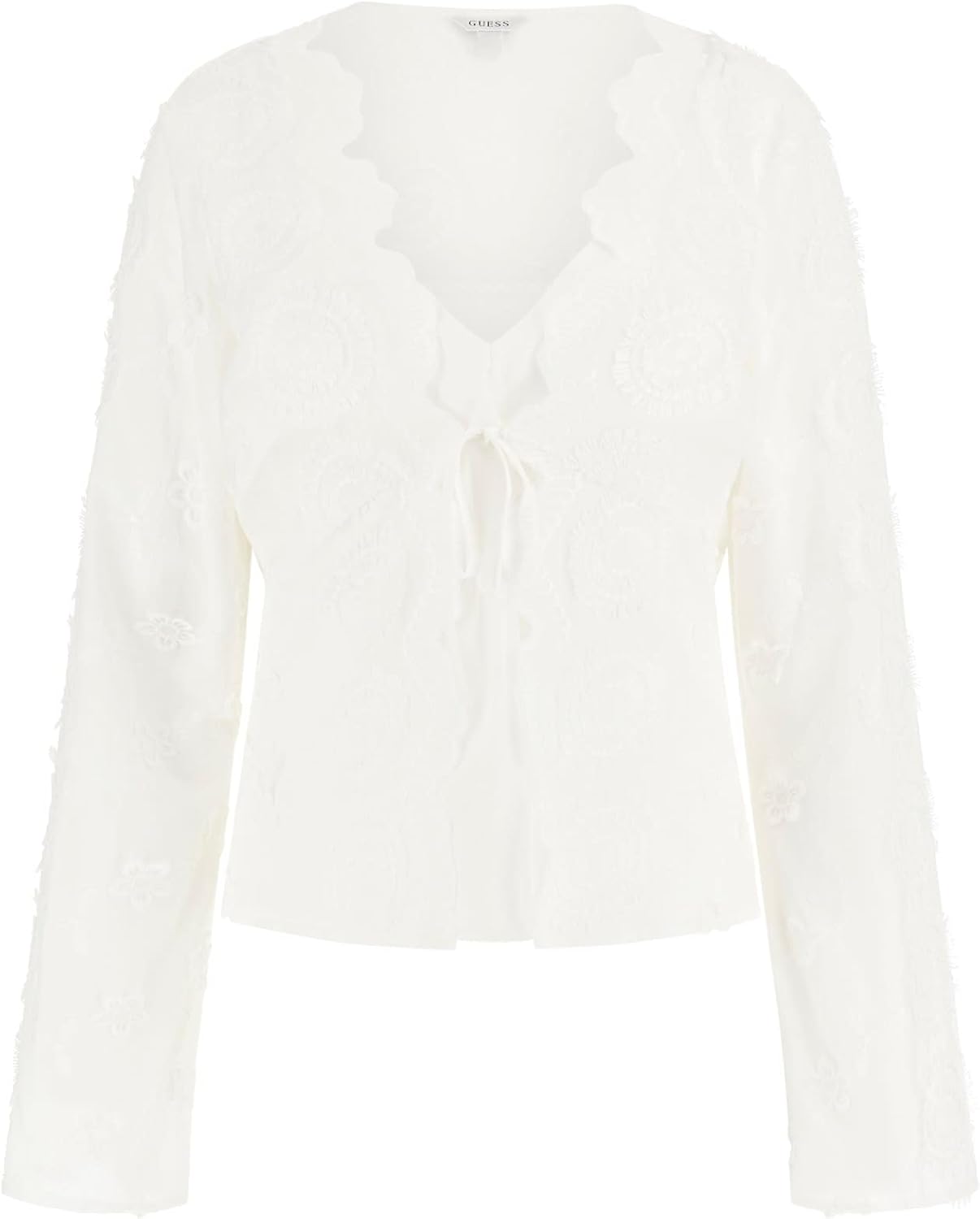 GUESS womens Long Sleeve Aida Tie Front Top, Pure White
GUESS womens Long Sleeve Aida Tie Front Top, Pure White