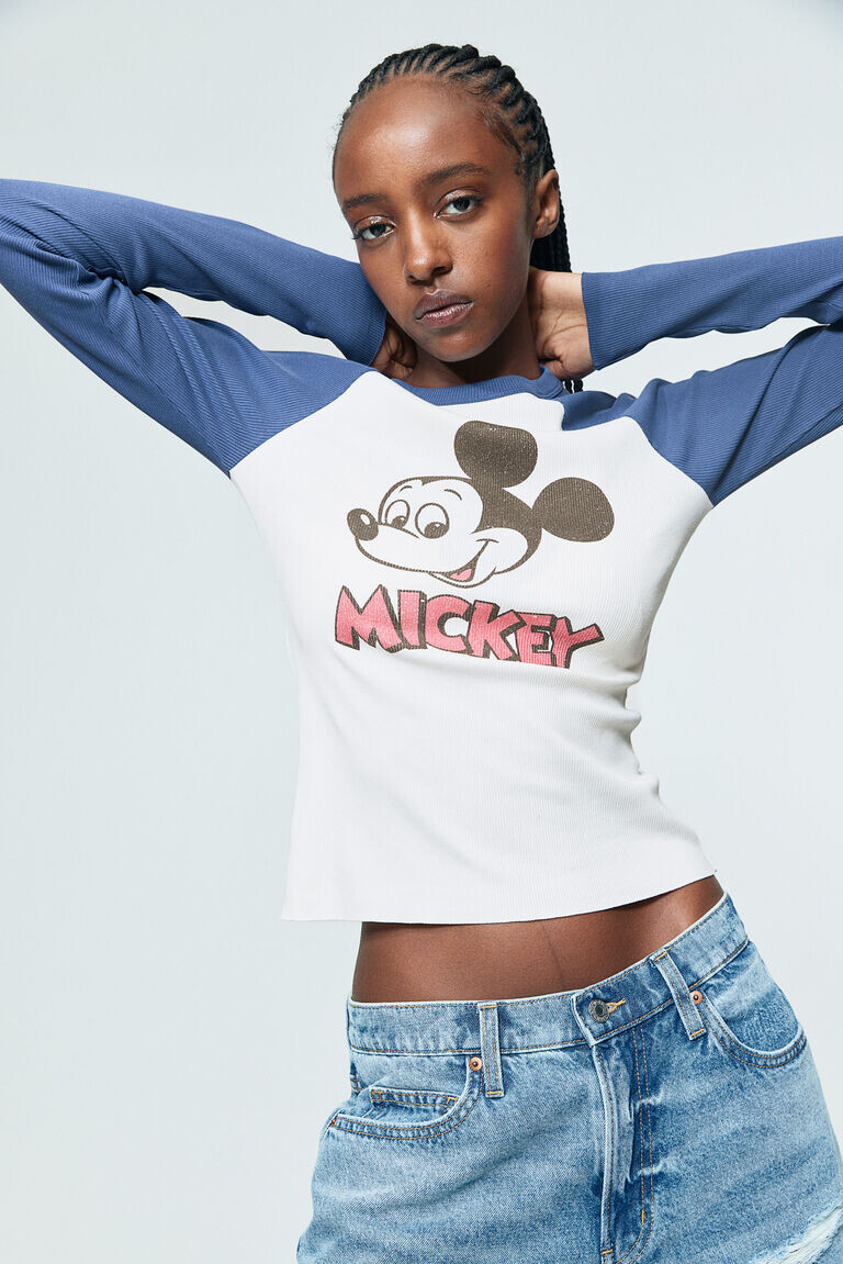 Топ с длинными рукавами и принтом H&M, синий
Топ с длинными рукавами и принтом H&M, синий