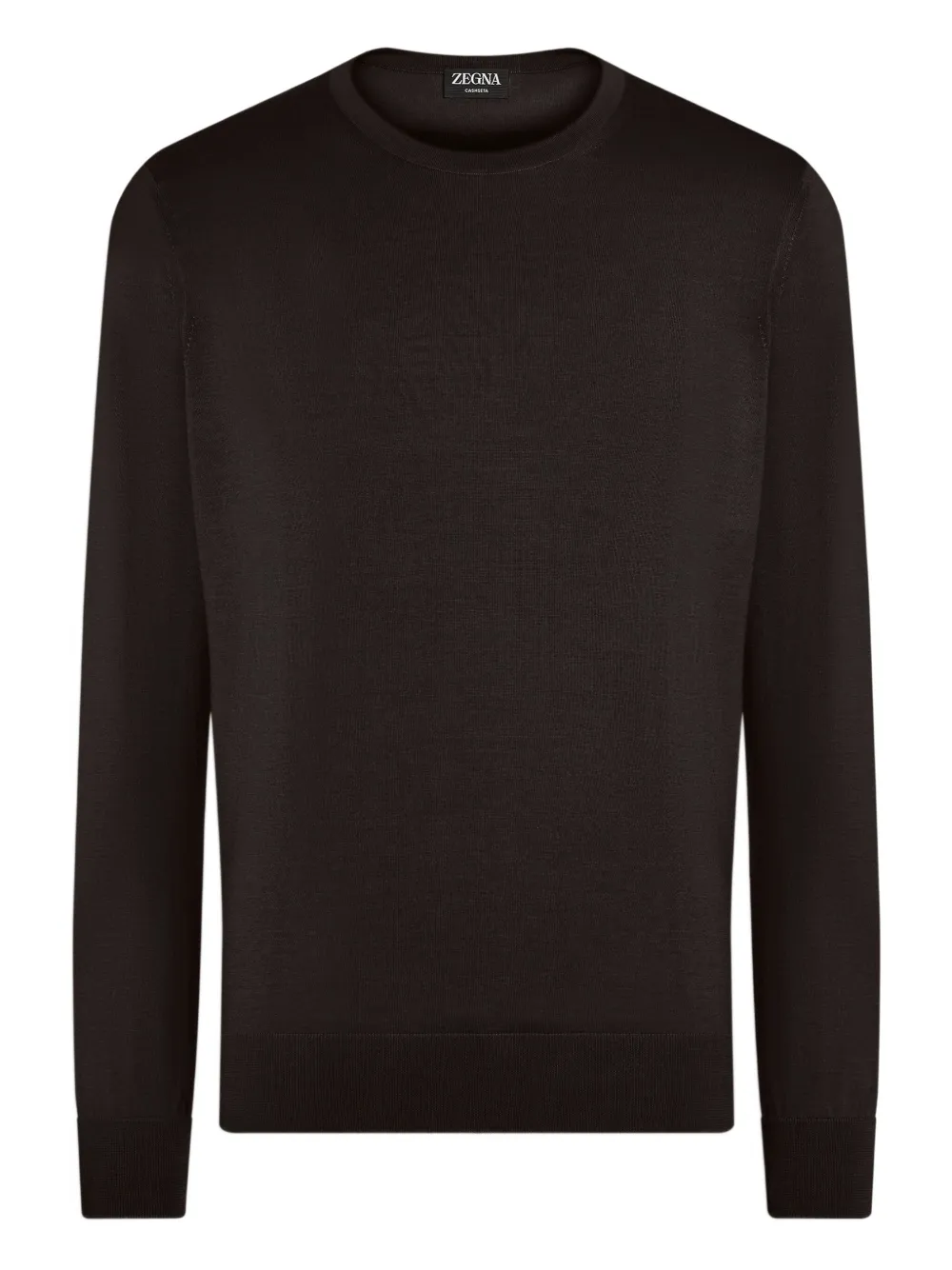 Свитер с круглым вырезом Zegna, коричневый 
Свитер с круглым вырезом Zegna, коричневый