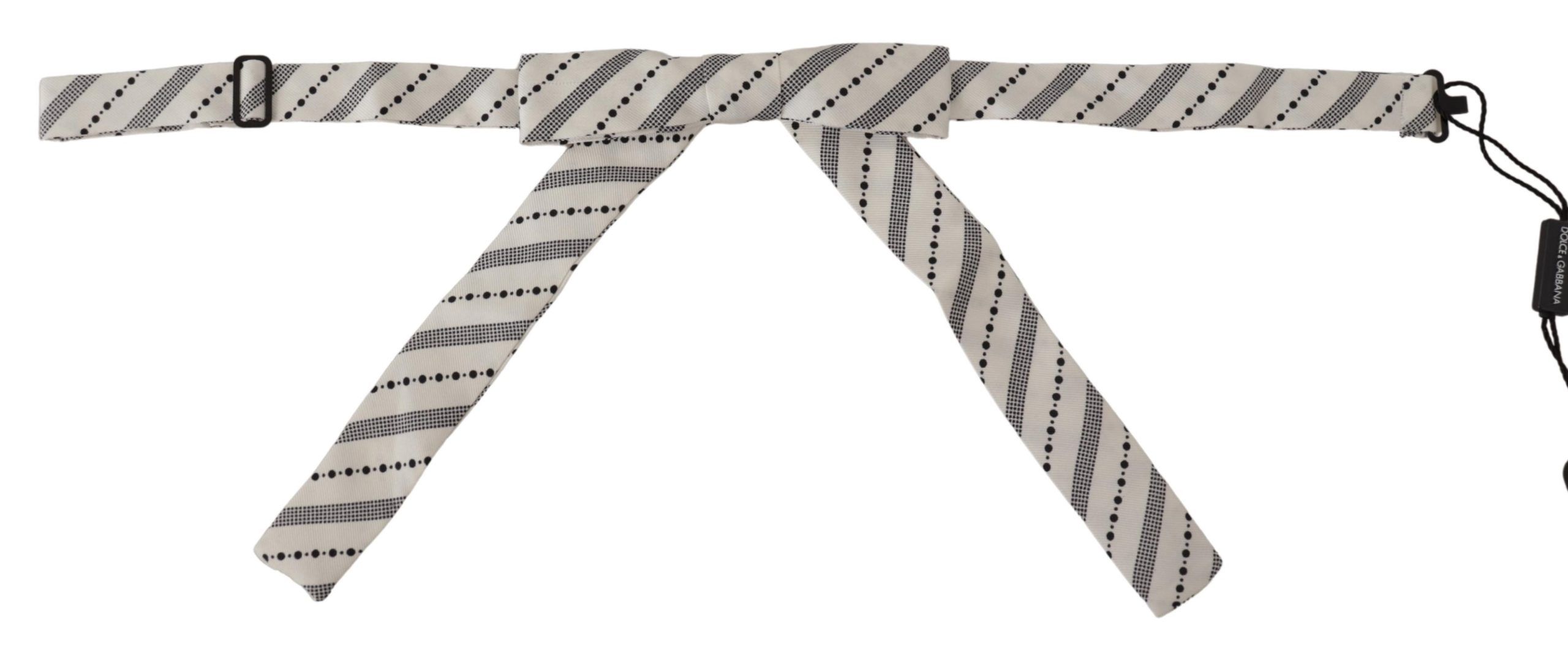 Шикарный шелковый галстук-бабочка в горошек Dolce & Gabbana, бело-черный горошек 
Шикарный шелковый галстук-бабочка в горошек Dolce & Gabbana, бело-черный горошек