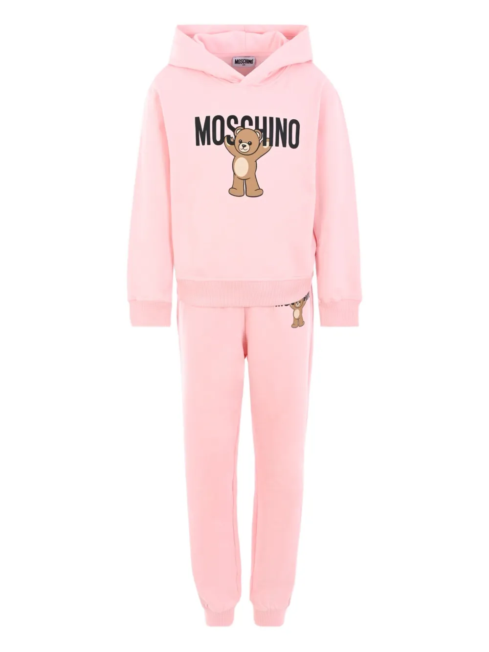 Спортивный костюм с капюшоном и принтом Moschino Kids, розовый
Спортивный костюм с капюшоном и принтом Moschino Kids, розовый