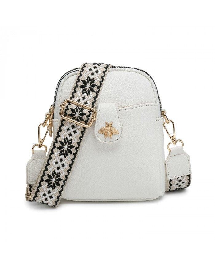 Сумка через плечо с холщовым ремешком Bee Badge и двумя секциями на молнии JFY, белый
Сумка через плечо с холщовым ремешком Bee Badge и двумя секциями на молнии JFY, белый