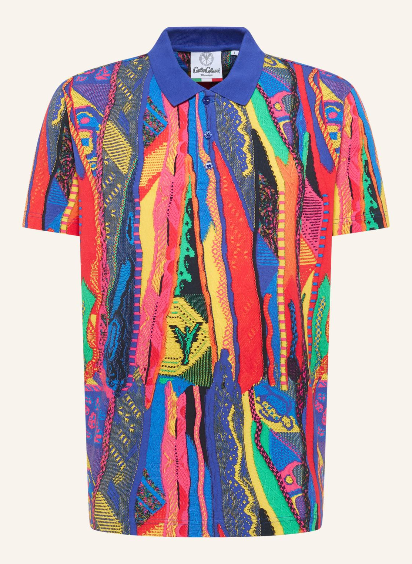 Рубашка поло с вязаным принтом «яйцо» Carlo Colucci, красный 
Рубашка поло с вязаным принтом «яйцо» Carlo Colucci, красный