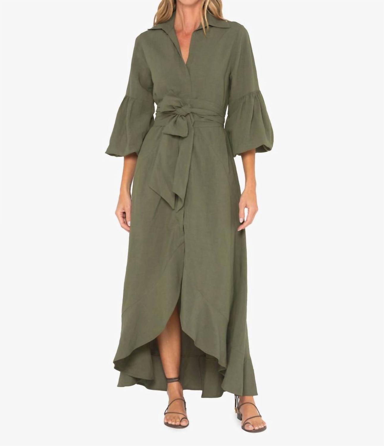 Льняное миди-платье в оливковом цвете JBQ
Льняное миди-платье в оливковом цвете JBQ