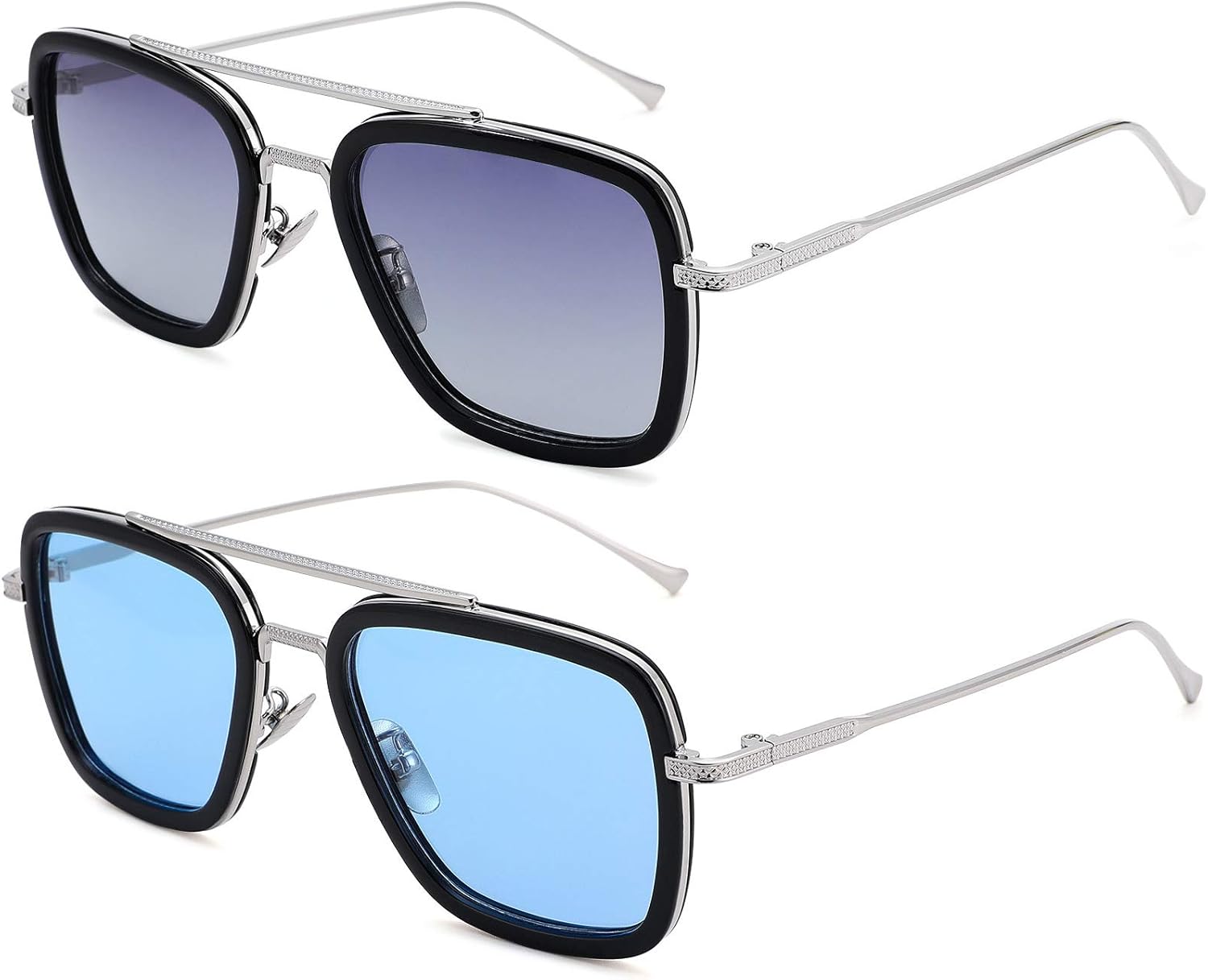 Поляризованные солнцезащитные очки Тони Старка для мужчин и женщин, винтажные авиаторы в квадратной металлической оправе, очки Железного человека Эдит NULOOQ, A1* (Tony Stark + Spider Man) - 2 Pack
Поляризованные солнцезащитные очки Тони Старка для мужчин и женщин, винтажные авиаторы в квадратной металлической оправе, очки Железного человека Эдит NULOOQ, A1* (Tony Stark + Spider Man) - 2 Pack