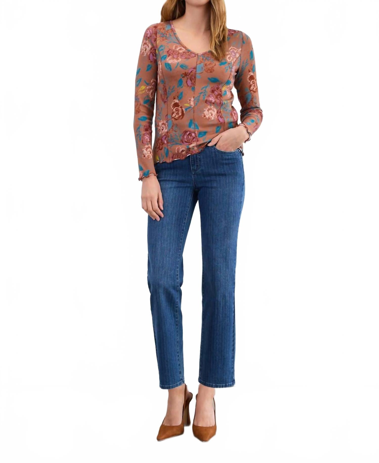 FDJ Джинсы Olivia в полоску, прямые, укороченные, темно-синего цвета
FDJ Джинсы Olivia в полоску, прямые, укороченные, темно-синего цвета