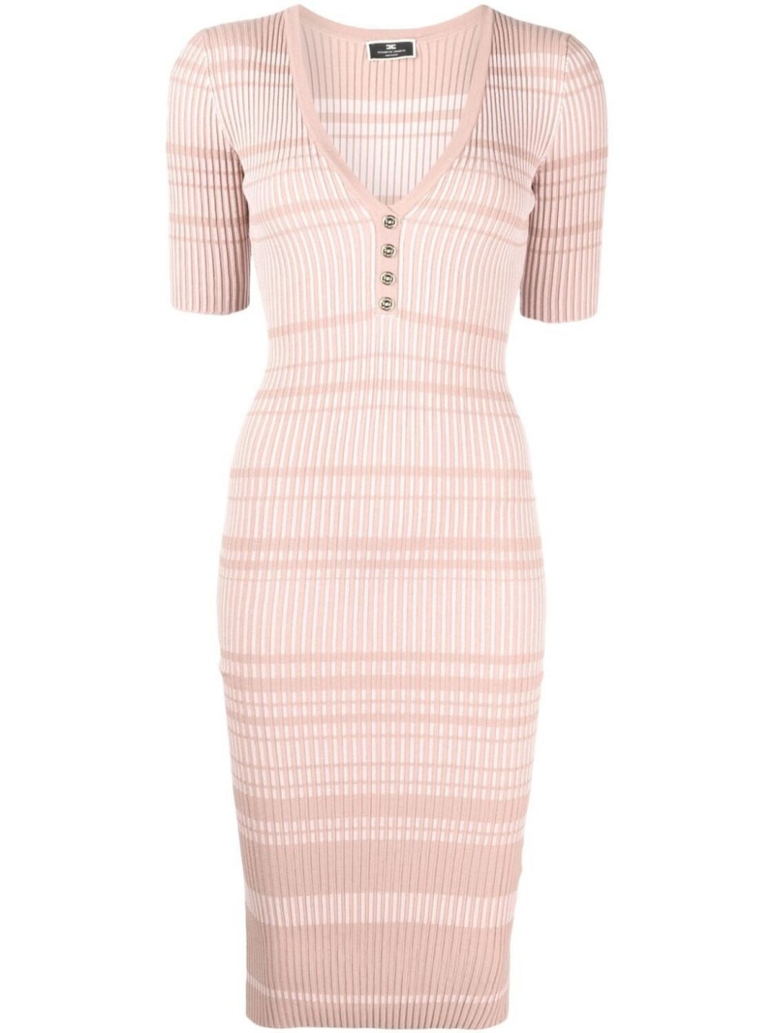 Elisabetta Franchi платье миди в рубчик с V-образным вырезом, розовый
Elisabetta Franchi платье миди в рубчик с V-образным вырезом, розовый
