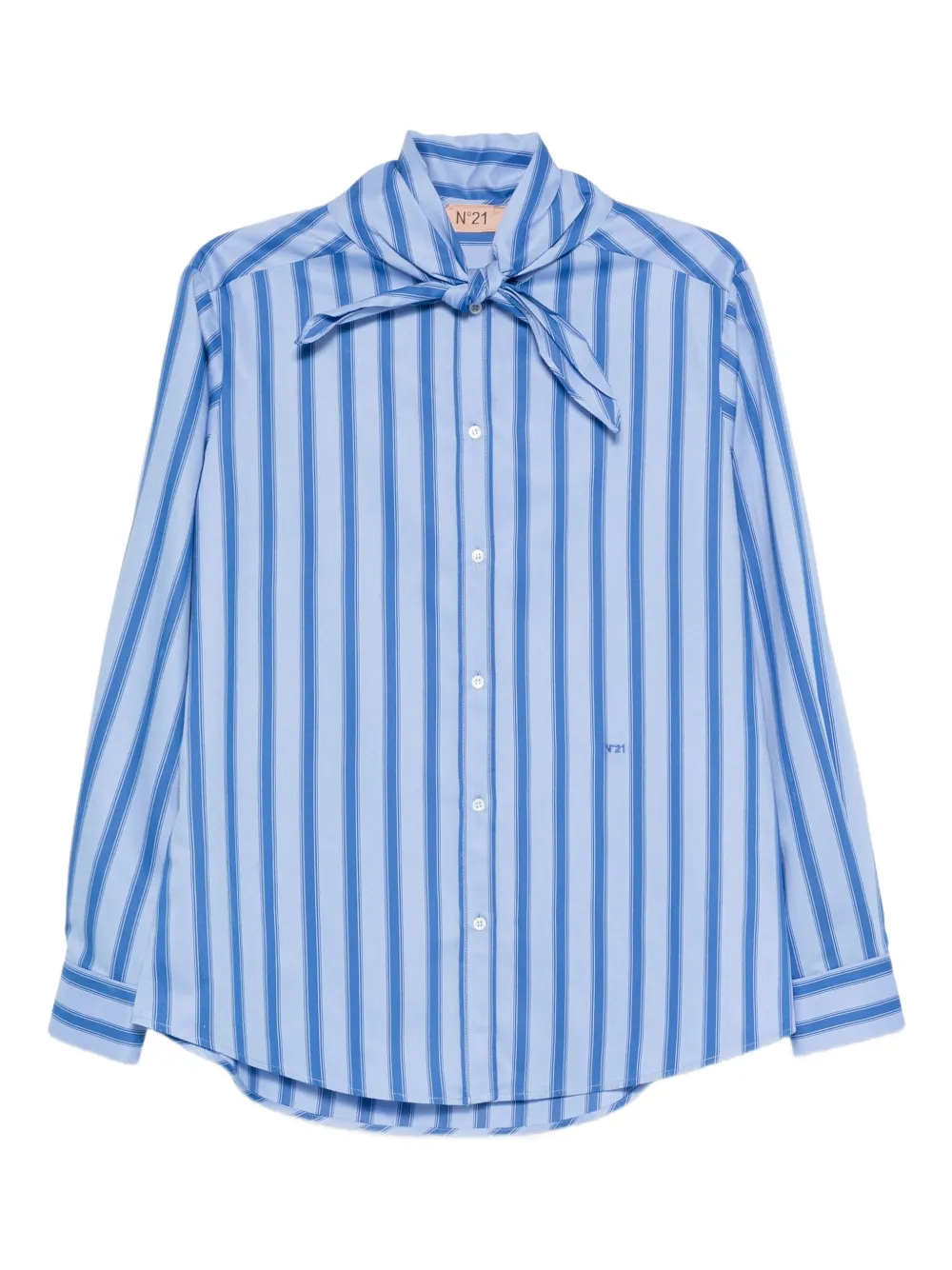 Рубашка в полоску с вышитым логотипом Nº21, синий
Рубашка в полоску с вышитым логотипом Nº21, синий