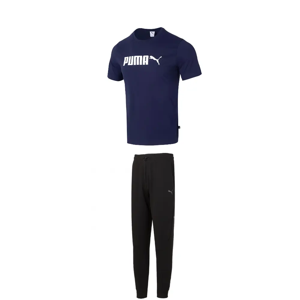 PUMA Повседневный спортивный комплект для мужчин морской синий топ + черный низ
PUMA Повседневный спортивный комплект для мужчин морской синий топ + черный низ