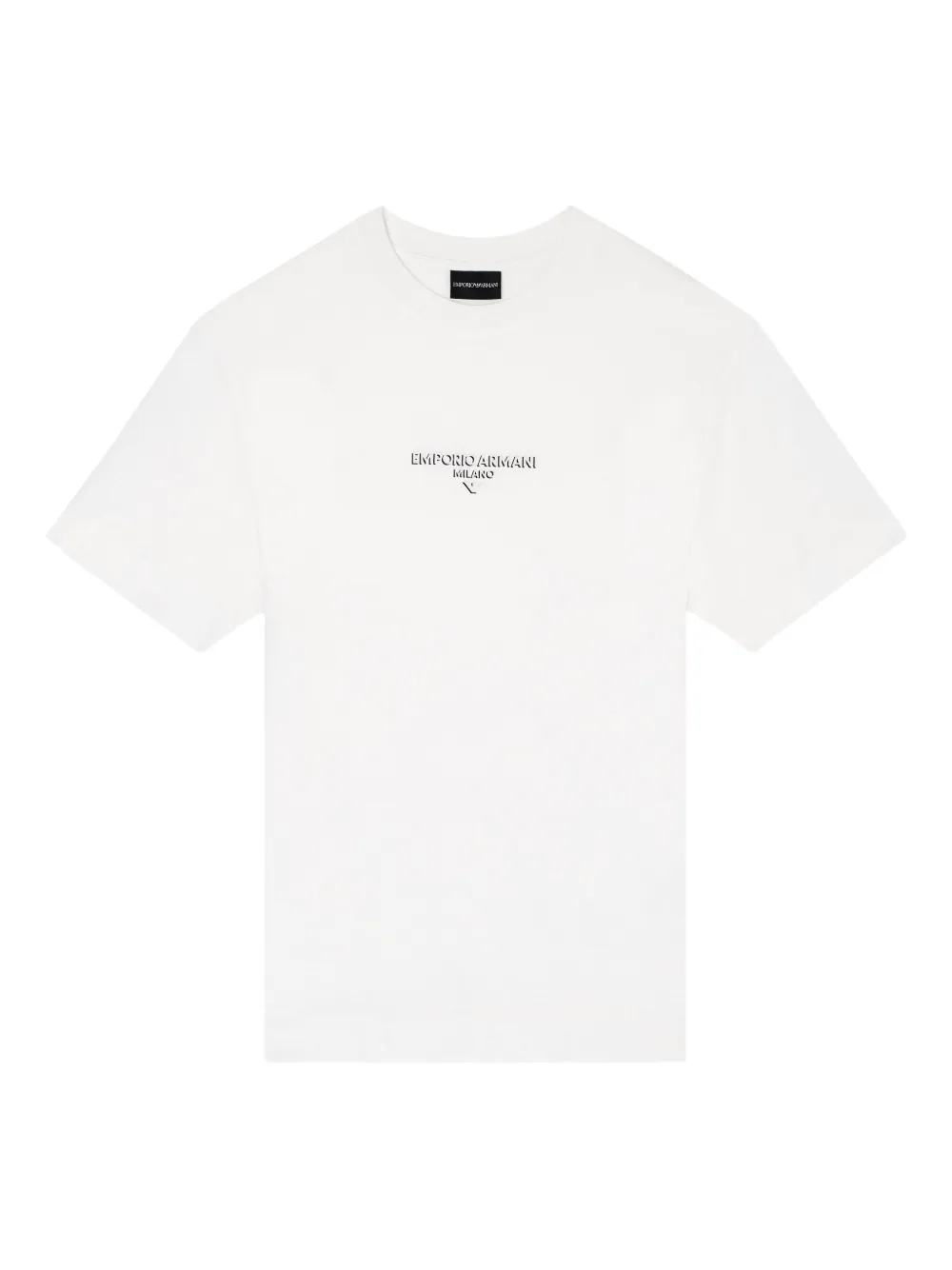 Футболка с вышитым логотипом EMPORIO ARMANI, белый 
Футболка с вышитым логотипом EMPORIO ARMANI, белый
