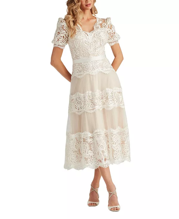 Платье-Миди из шифона с вышивкой в стиле «беллине» Tadashi Shoji, белый
Платье-Миди из шифона с вышивкой в стиле «беллине» Tadashi Shoji, белый