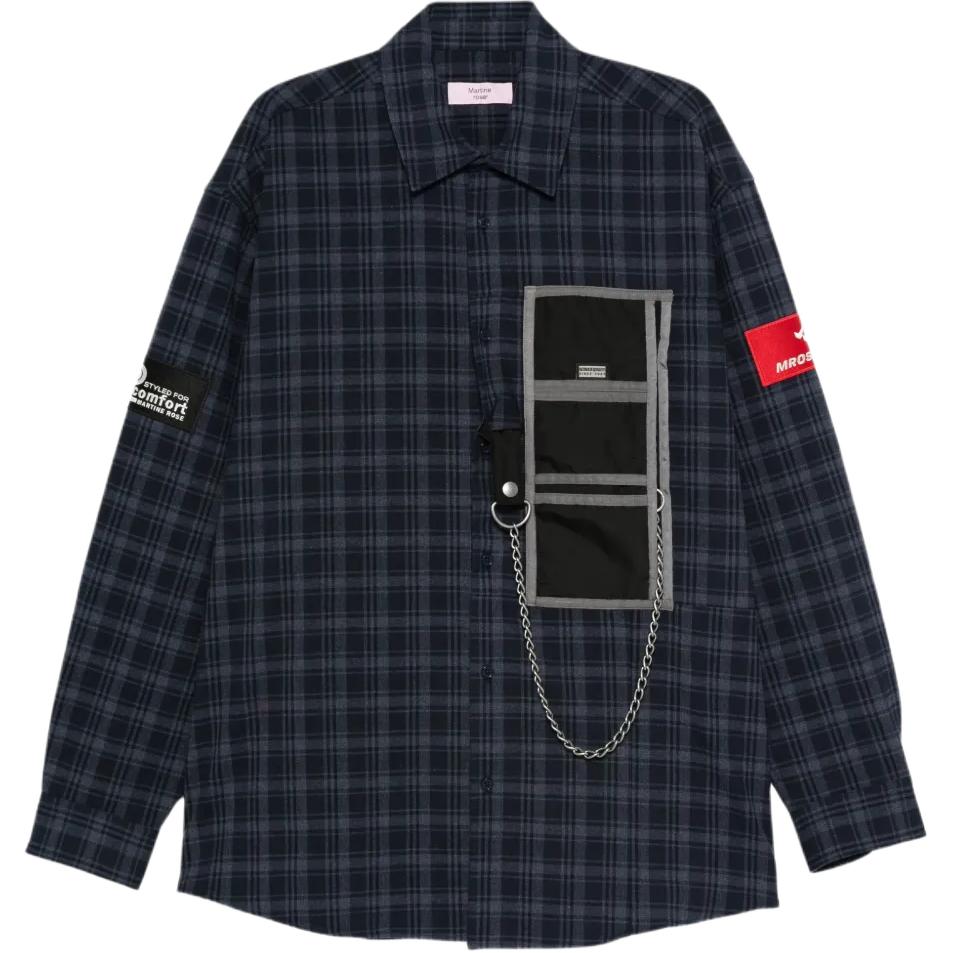 Рубашка с цепным принтом в клетку Martine Rose, синий
Рубашка с цепным принтом в клетку Martine Rose, синий