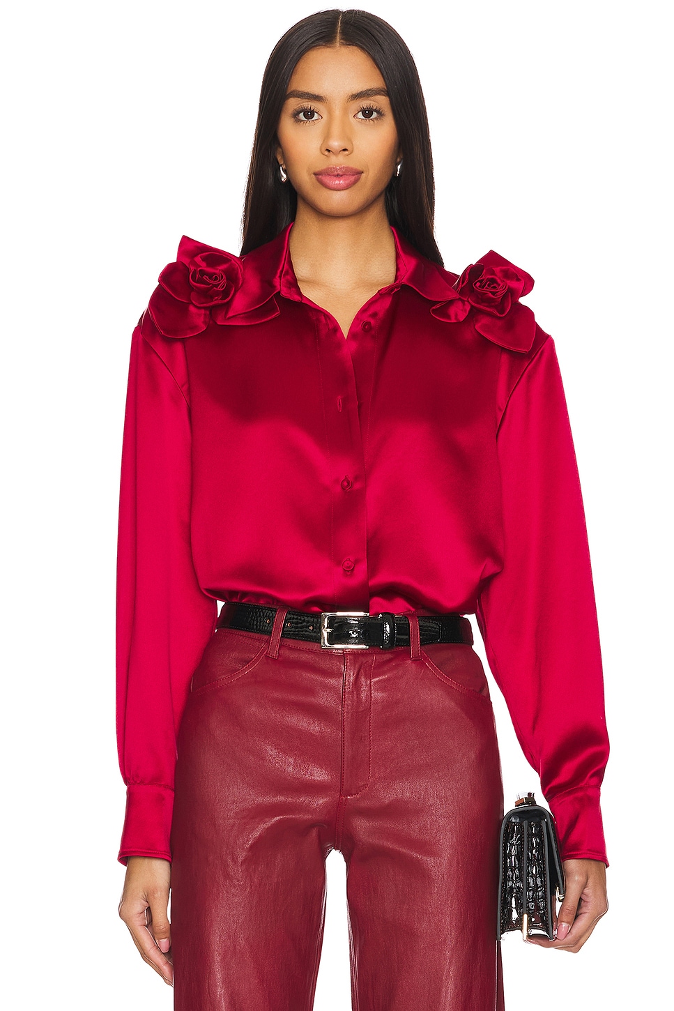 Рубашка из атласа flor на пуговицах Aknvas, цвет poppy
Рубашка из атласа flor на пуговицах Aknvas, цвет poppy