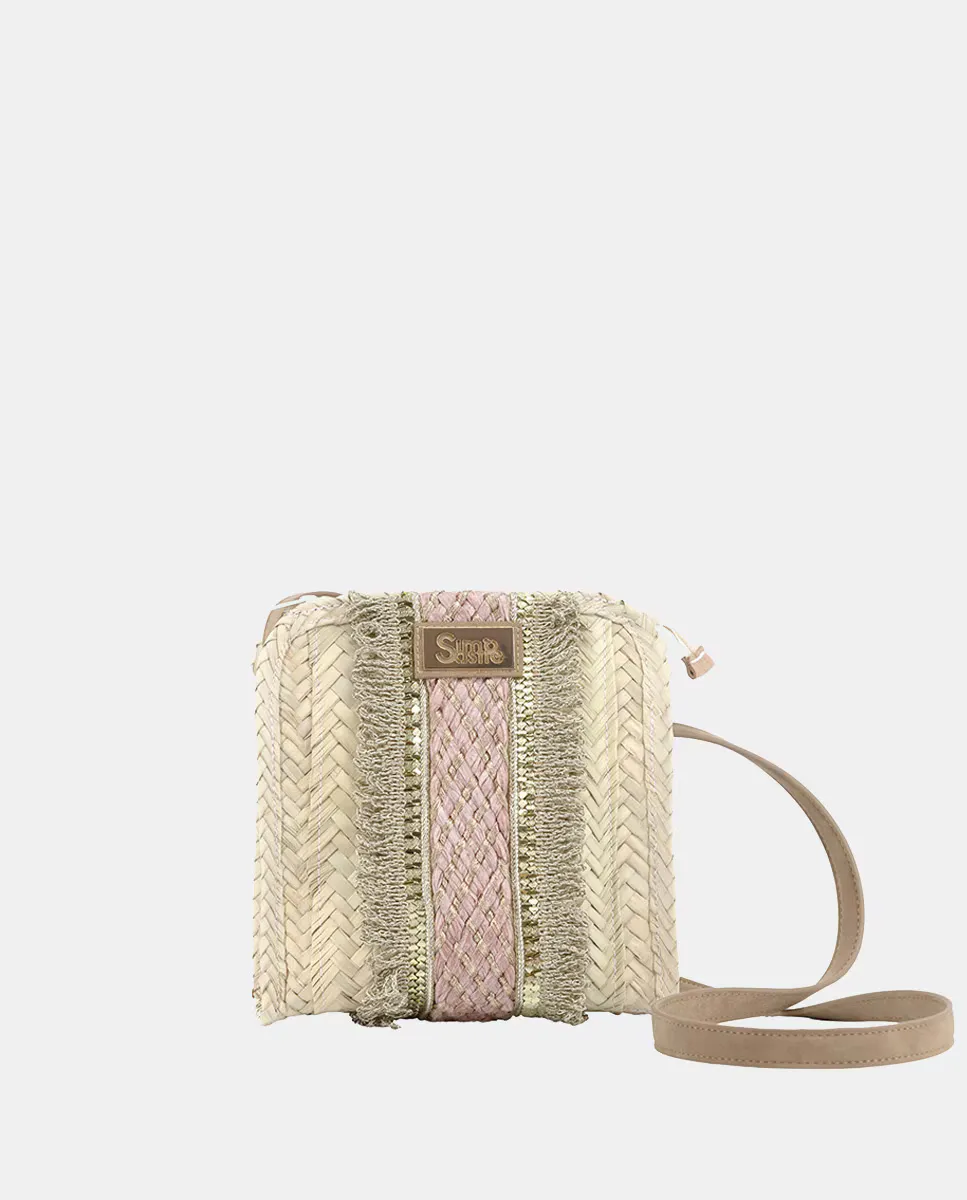 Маленькая сумка-портфель из натуральной сшитой пальмы в сочетании с бахромой и рафией Simó Sastre, розовый
Маленькая сумка-портфель из натуральной сшитой пальмы в сочетании с бахромой и рафией Simó Sastre, розовый
