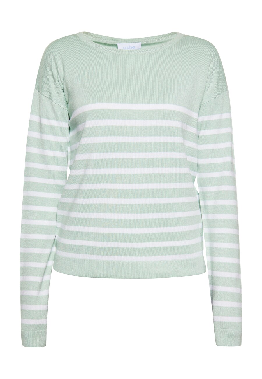 Тонкий вязаный свитер usha BLUE LABEL Sweater, светло-зеленый 
Тонкий вязаный свитер usha BLUE LABEL Sweater, светло-зеленый