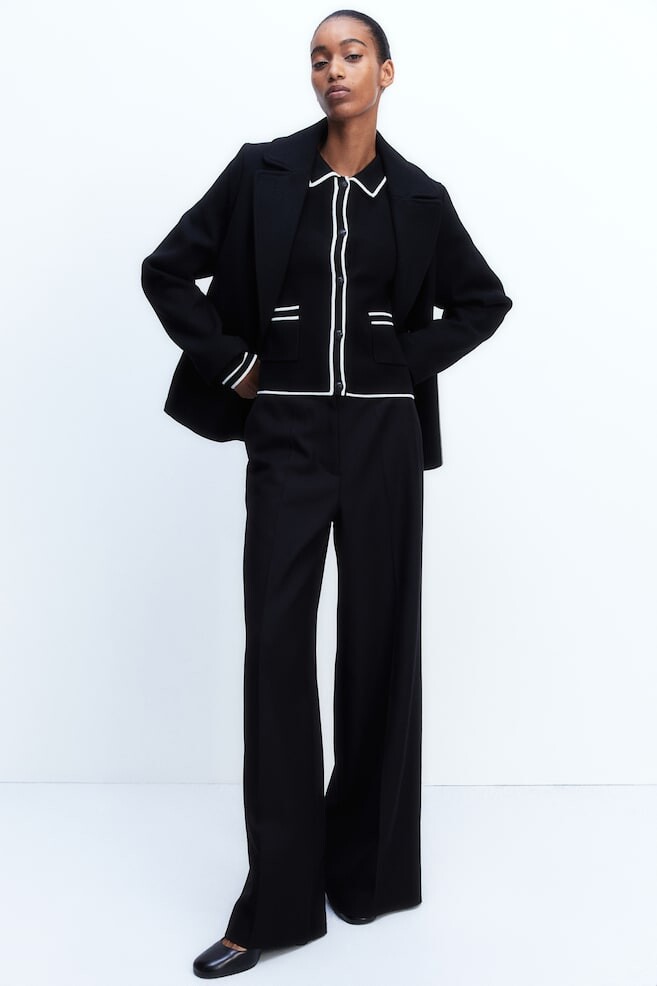 Кардиган с воротником H&M, черный
Кардиган с воротником H&M, черный