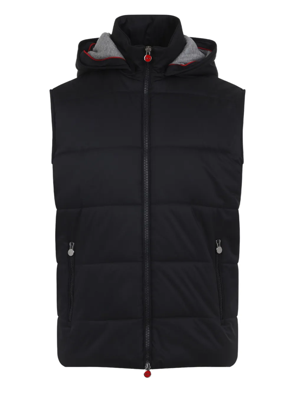 Стеганый жилет с капюшоном Kiton, черный 
Стеганый жилет с капюшоном Kiton, черный