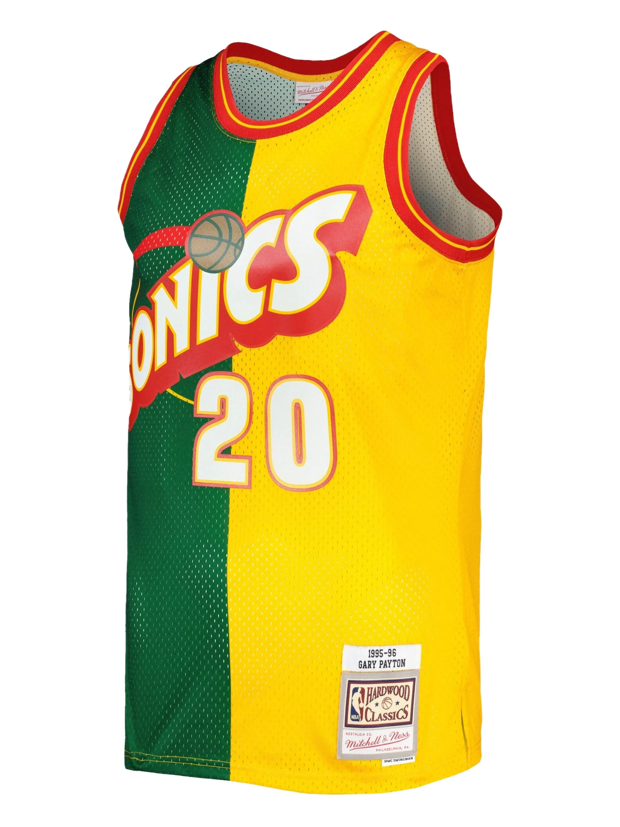 Топ Seattle Supersonics 1995 Gary Payton Split Swingman из коллаборации с NBA Mitchell & Ness, желтый
Топ Seattle Supersonics 1995 Gary Payton Split Swingman из коллаборации с NBA Mitchell & Ness, желтый