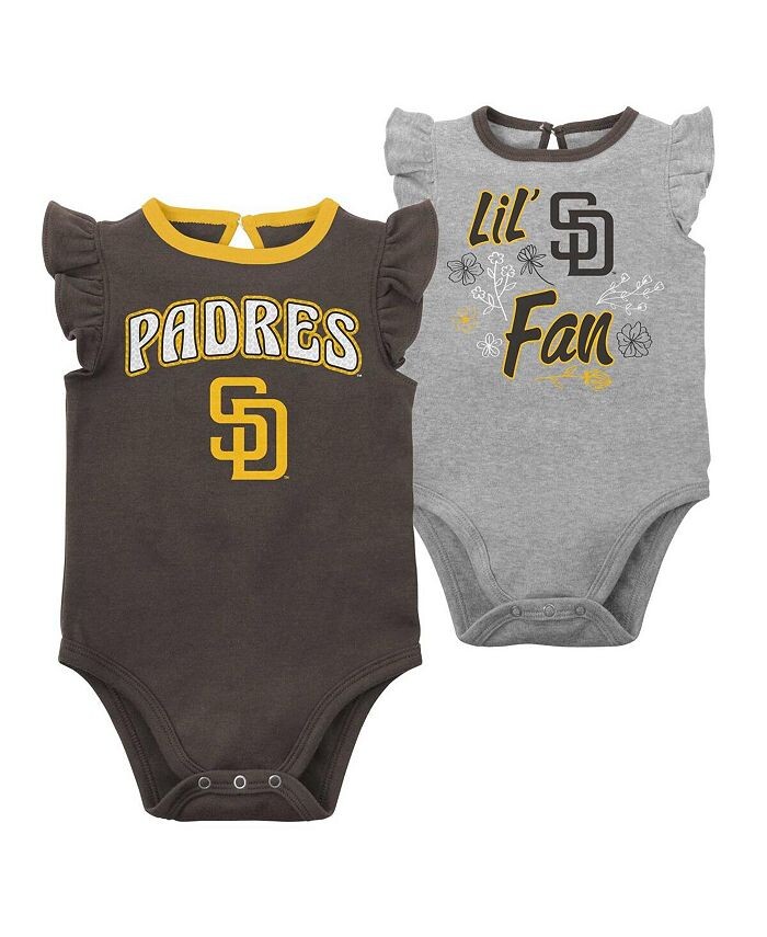 Набор из двух боди San Diego Padres Little Fan для мальчиков и девочек коричневый, серый Хизер Outerstuff, коричневый 
Набор из двух боди San Diego Padres Little Fan для мальчиков и девочек коричневый, серый Хизер Outerstuff, коричневый