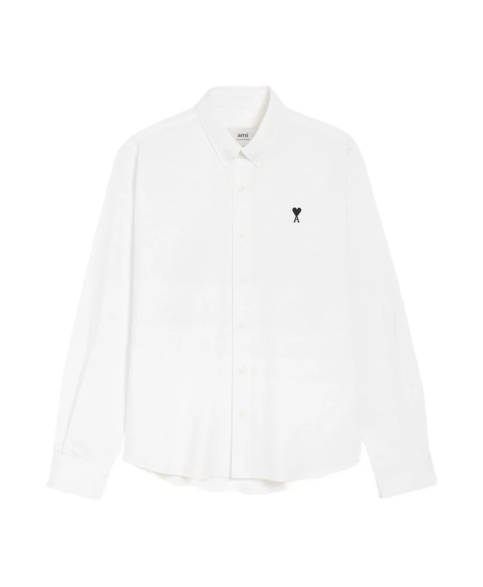Белая рубашка на пуговицах с вышитым логотипом Ami Paris, белый
Белая рубашка на пуговицах с вышитым логотипом Ami Paris, белый