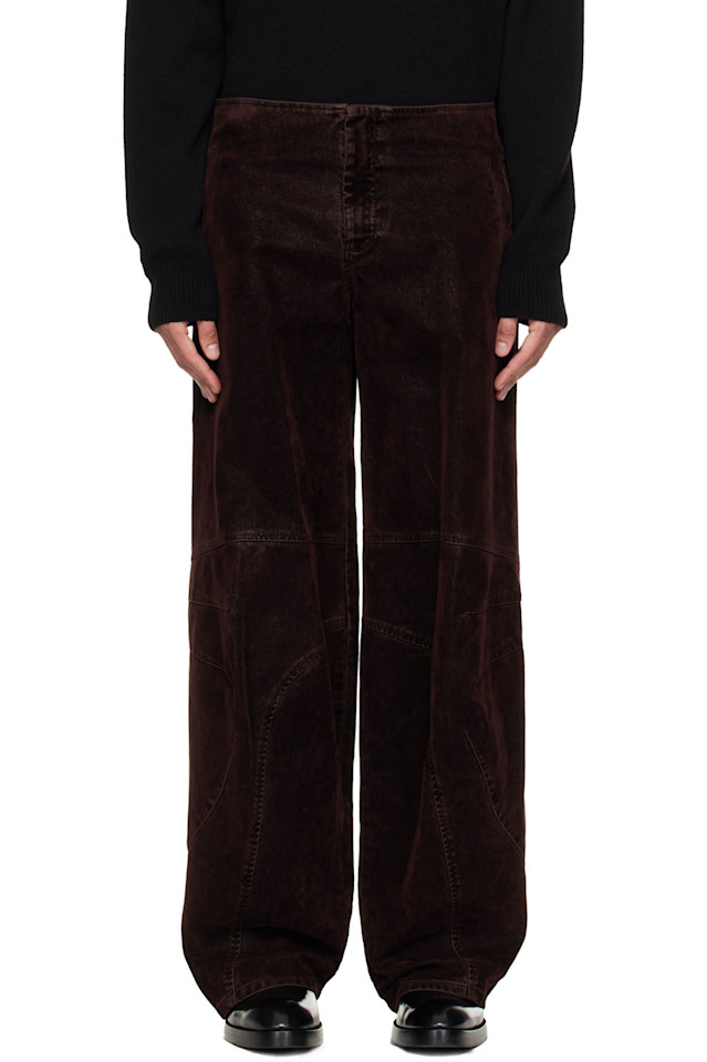 Jean Paul Gaultier Коричневые минималистичные мотоциклетные брюки
Jean Paul Gaultier Коричневые минималистичные мотоциклетные брюки