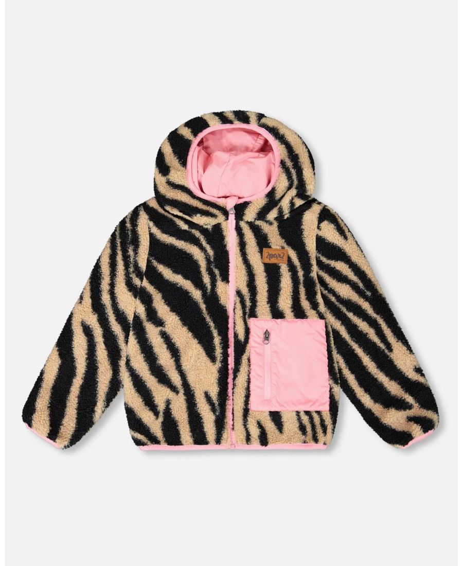 Двусторонняя детская куртка-мешок из искусственного меха с зебровым принтом для девочек Deux par Deux, Pink
Двусторонняя детская куртка-мешок из искусственного меха с зебровым принтом для девочек Deux par Deux, Pink