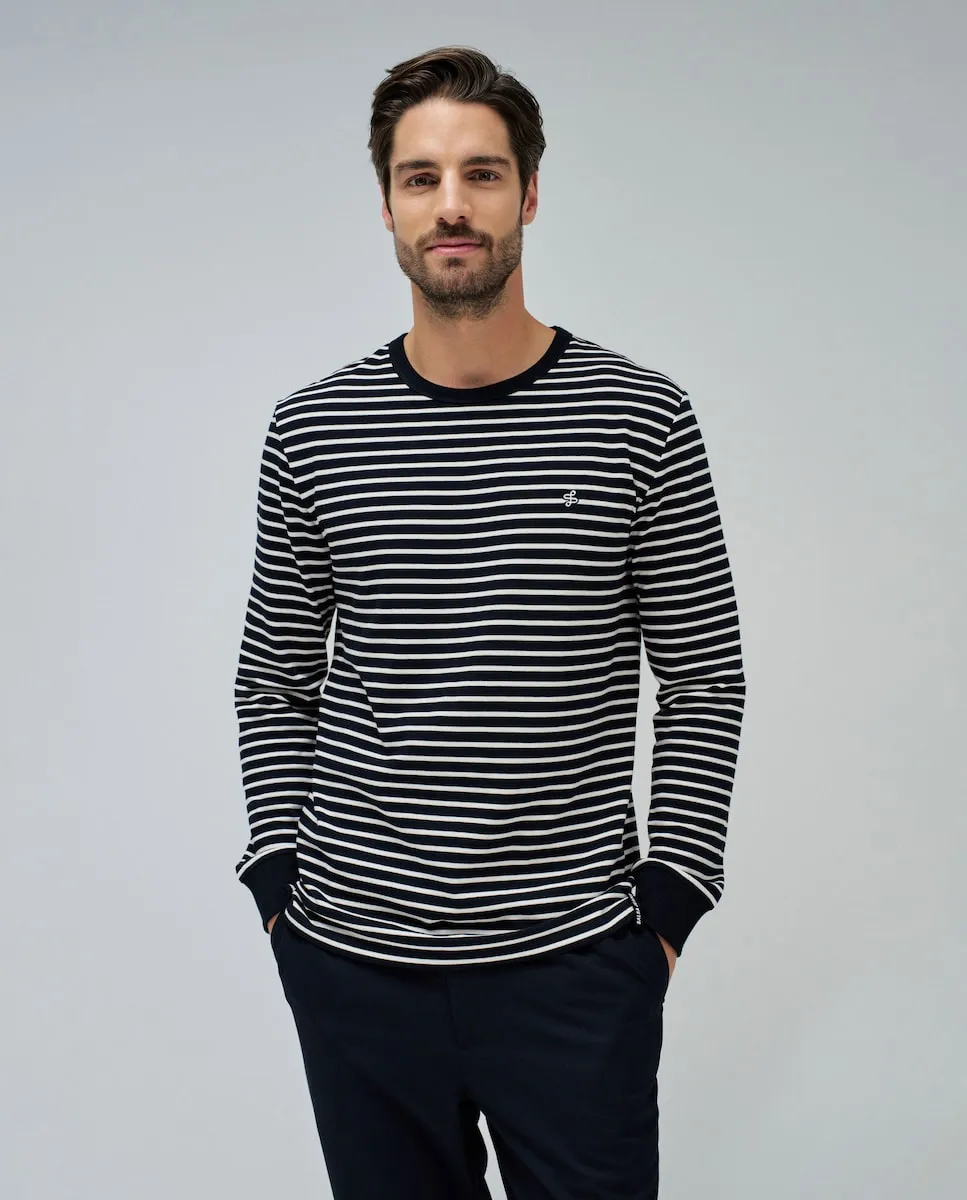 Мужской вязаный свитер с полосками Salsa Jeans, кремовый
Мужской вязаный свитер с полосками Salsa Jeans, кремовый