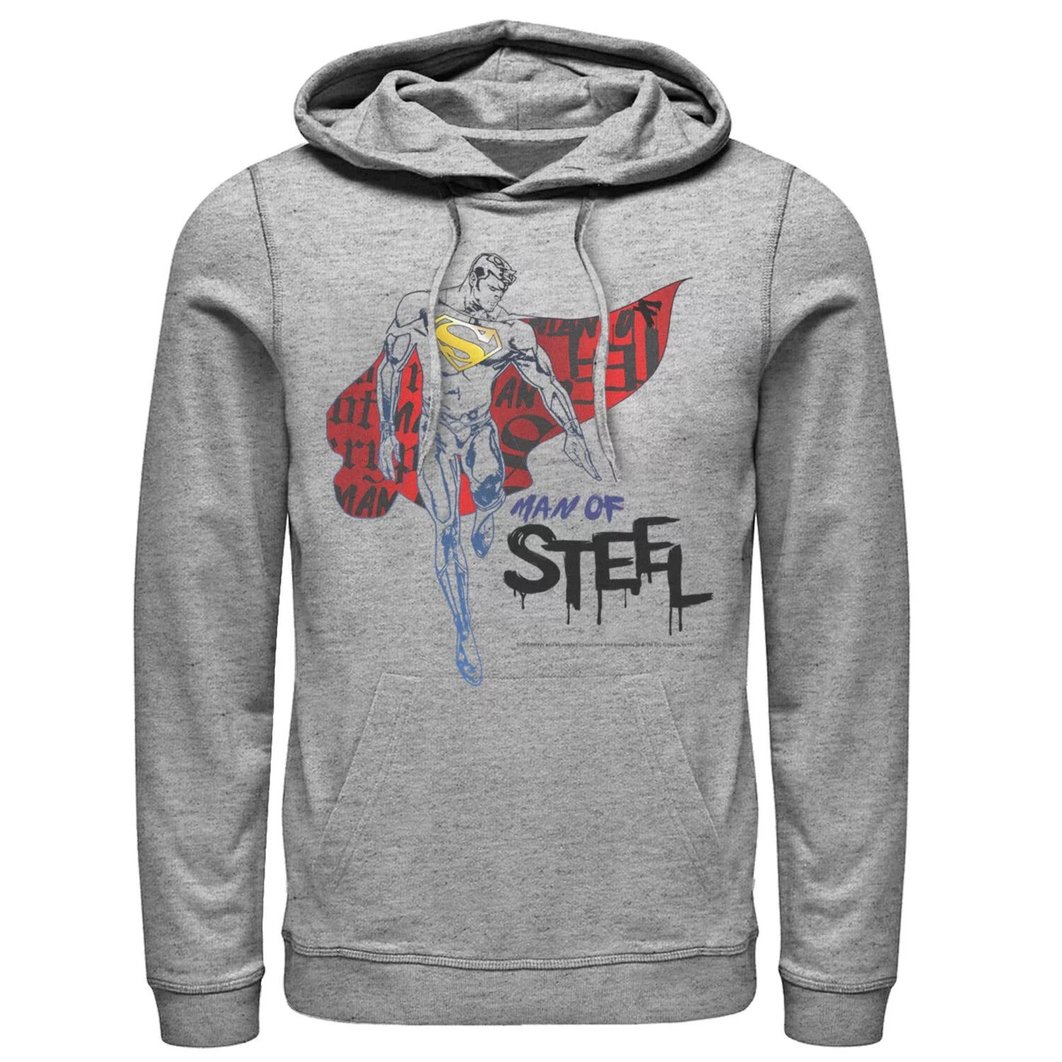 Мужская толстовка с капюшоном с портретом и накидкой «Супермен» и «Человек из стали» DC Comics 
Мужская толстовка с капюшоном с портретом и накидкой «Супермен» и «Человек из стали» DC Comics