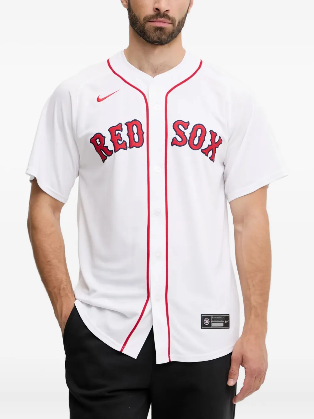 Рубашка на пуговицах из коллаборации с Boston Red Sox Nike, белый
Рубашка на пуговицах из коллаборации с Boston Red Sox Nike, белый