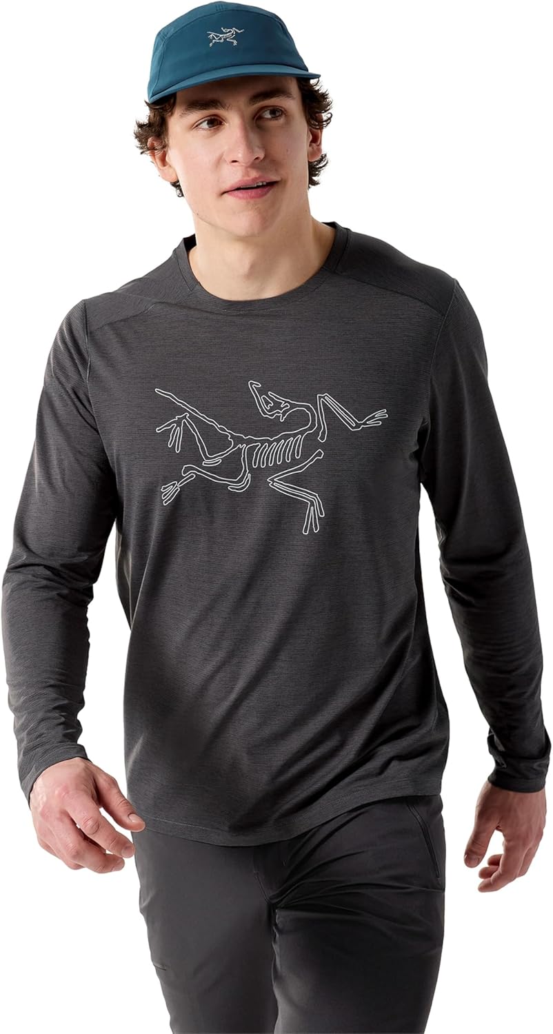 Мужская футболка Arc'teryx Cormac Logo Shirt LS | Спортивная футболка для интенсивных занятий, Black Heather/Solitude
Мужская футболка Arc'teryx Cormac Logo Shirt LS | Спортивная футболка для интенсивных занятий, Black Heather/Solitude